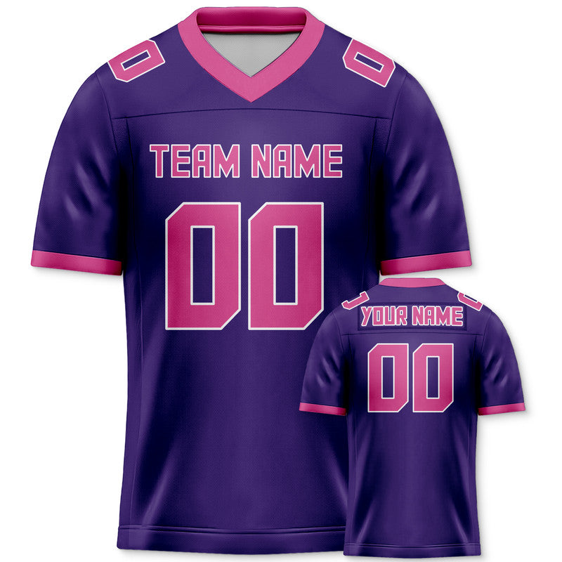 Custom Purple Pink Mesh Authentic Football Jersey