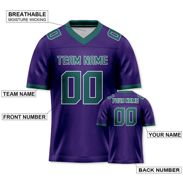 Custom Purple Kelly Green Mesh Authentic Football Jersey