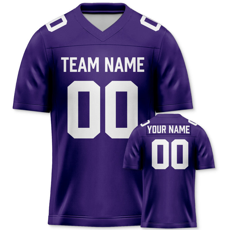 Custom Purple White Authentic Football Jersey