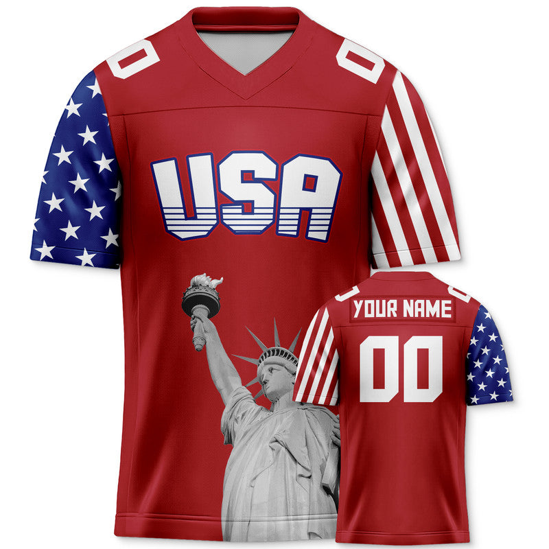 Custom Red Statue of Liberty Football Uniform