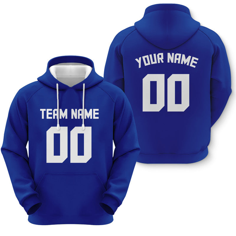 Custom Royal White  Sports Pullover Sweatshirt  Football Hoodie