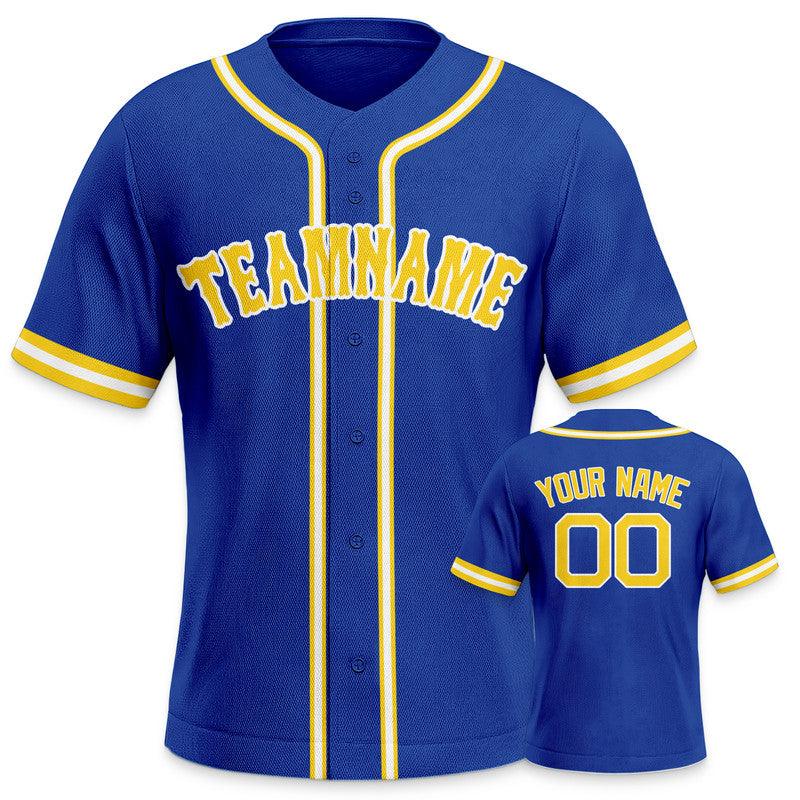 Custom Royal Gold-White Authentic Baseball Jersey-2