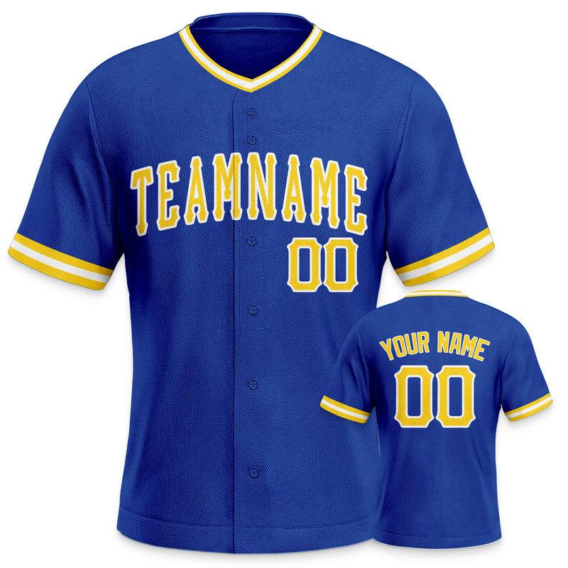 Custom Royal Gold-White Authentic Baseball Jersey-1