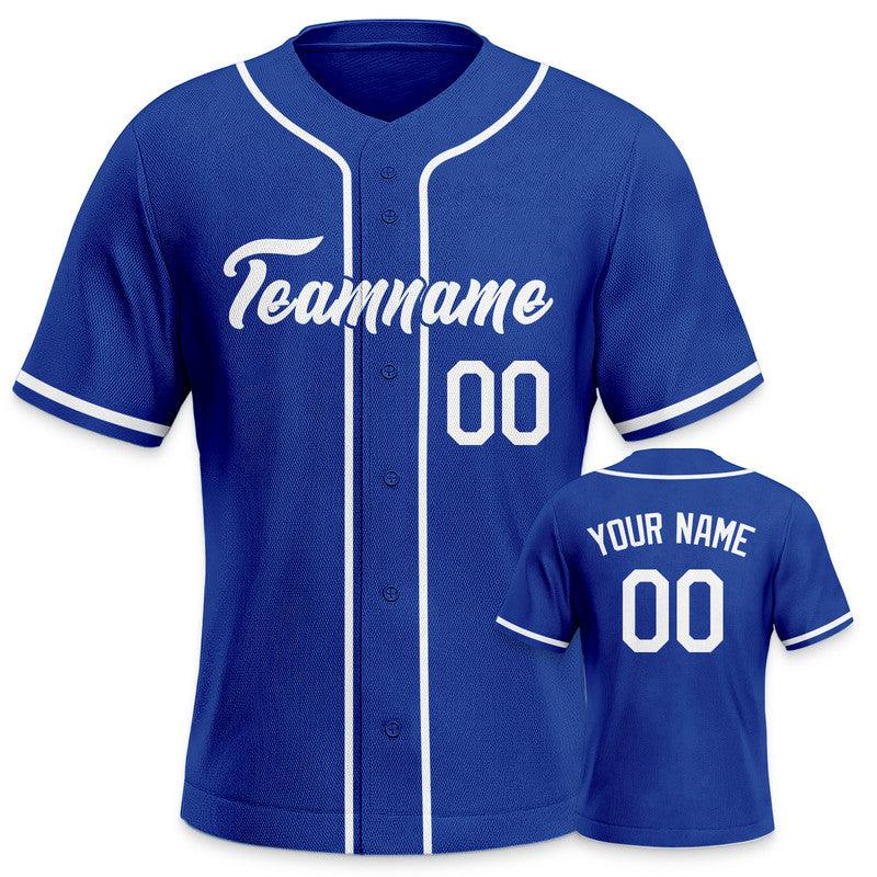 Custom Royal White Authentic Baseball Jersey-3