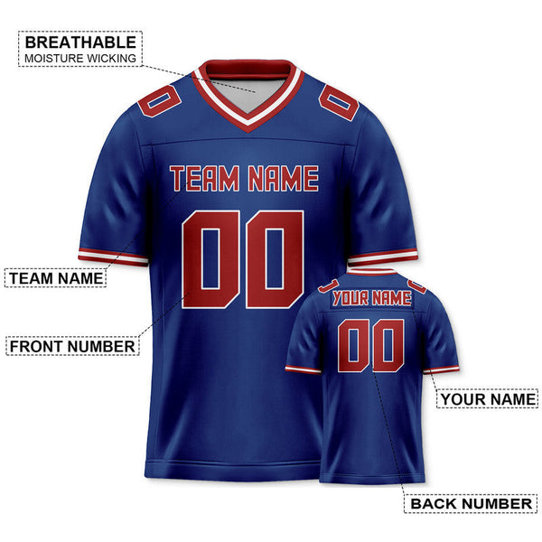 Custom Royal Crimson Mesh Authentic Football Jersey