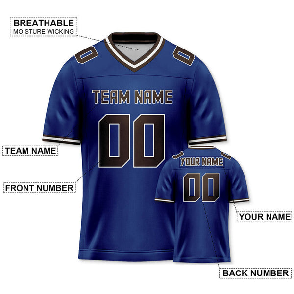 Custom Royal Black Mesh Authentic Football Jersey