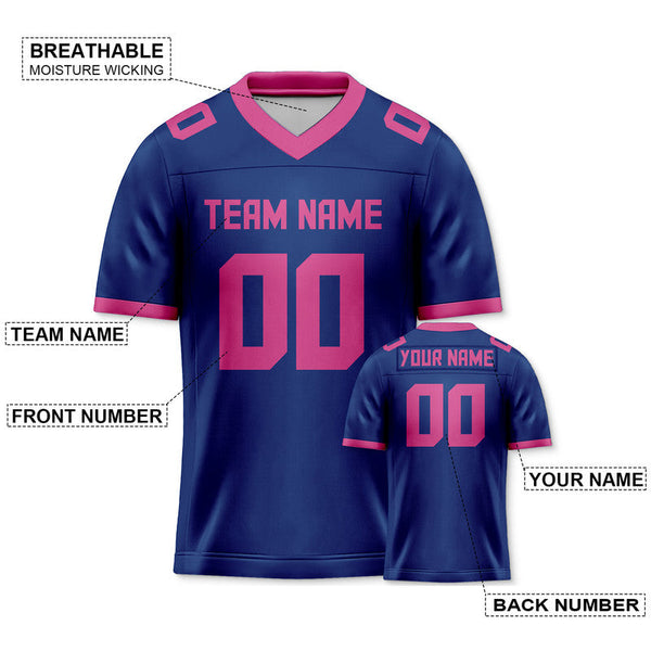 Custom Royal Pink Mesh Authentic Football Jersey