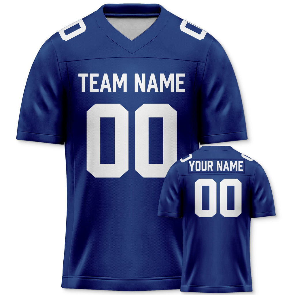 Custom Royal White Mesh Authentic Football Jersey