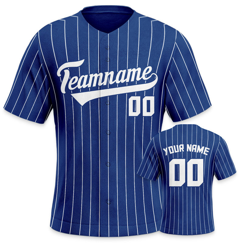 Custom Royal Gray Pinstripe White Gray Authentic Baseball Jersey