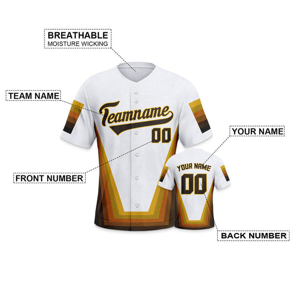 Custom White Brown-Gold Creative  Cool Concept Authentic Baseball Jersey