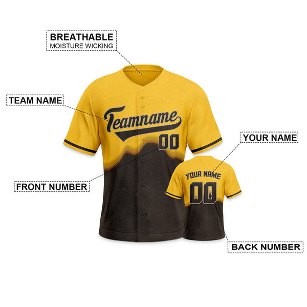 Custom Gold Brown-Silver Creative  Cool Concept Authentic Baseball Jersey