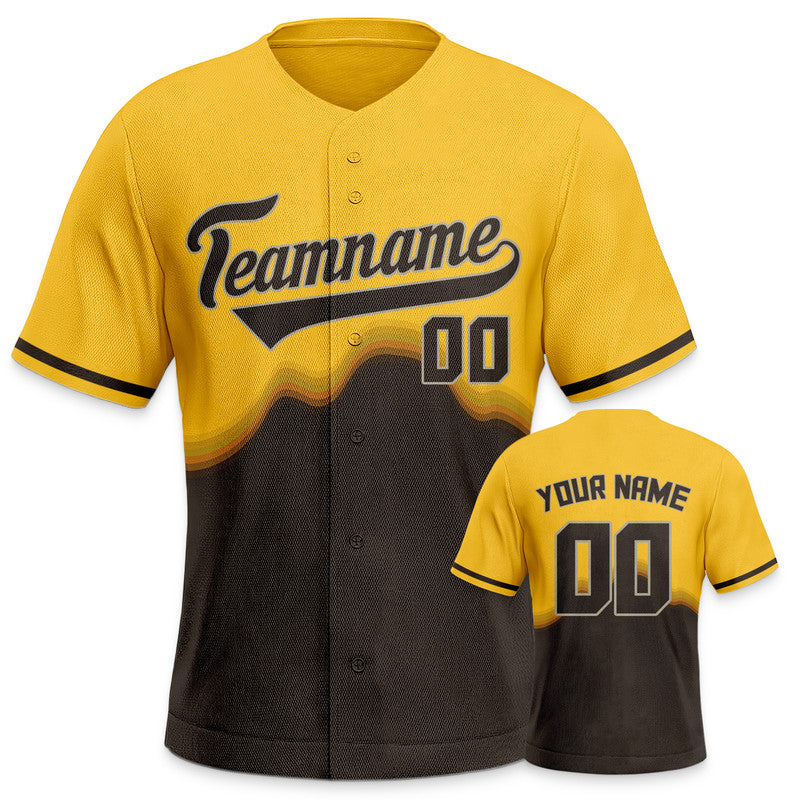 Custom Gold Brown-Silver Creative  Cool Concept Authentic Baseball Jersey