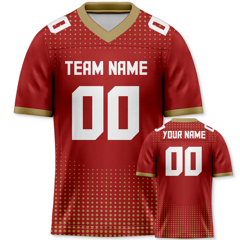 Custom Red White-Gold Concept Version Authentic Football Jersey