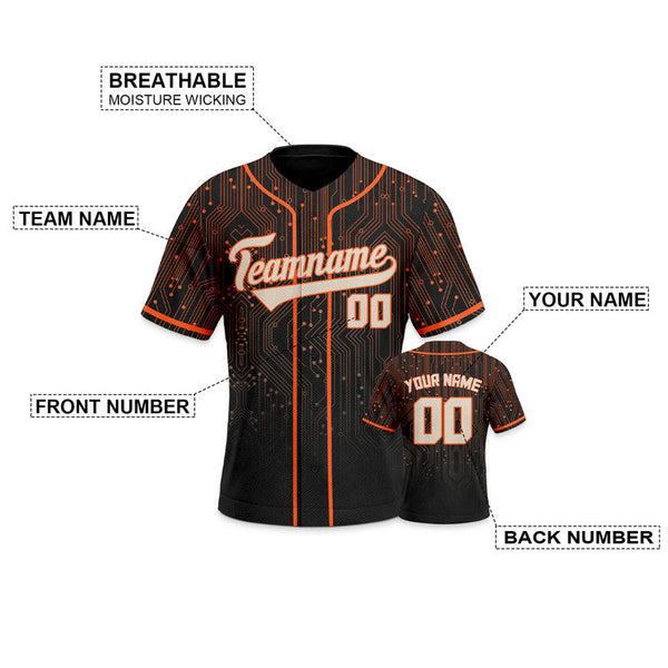 Custom Black Orange-Beige Creative  Cool Concept Authentic Baseball Jersey