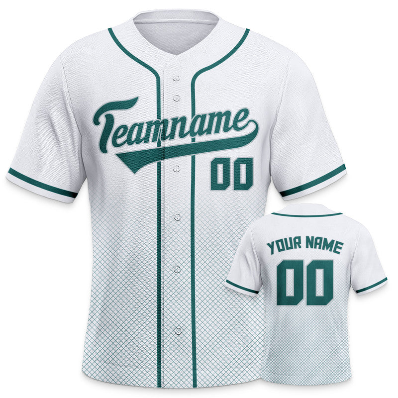 Custom White Aqua Creative  Cool Concept Authentic Baseball Jersey