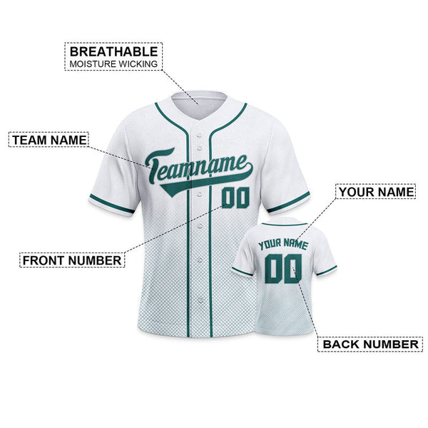 Custom White Aqua Creative  Cool Concept Authentic Baseball Jersey