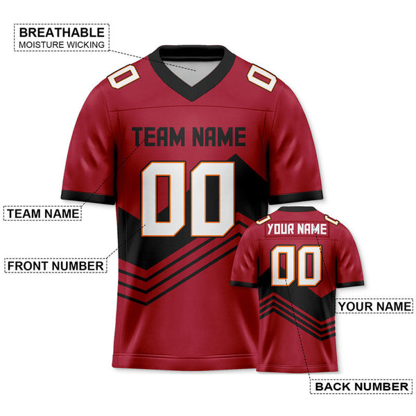 Custom Red White-Black Concept Version Authentic Football Jersey