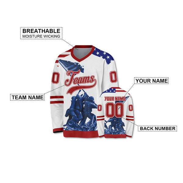 Custom Team USA 2A  Authentic Hockey Jersey1