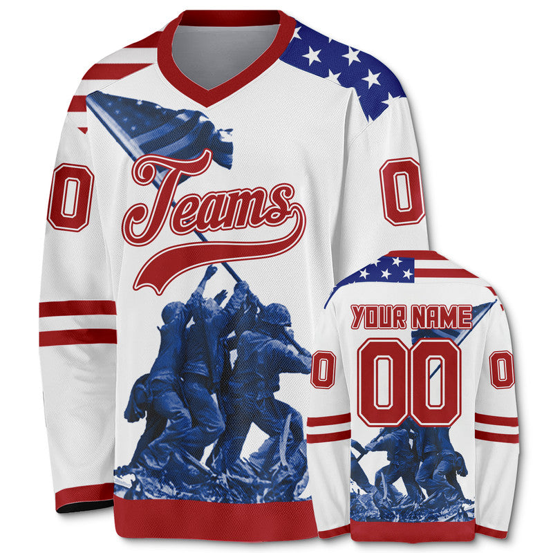 Custom Team USA 2A  Authentic Hockey Jersey1