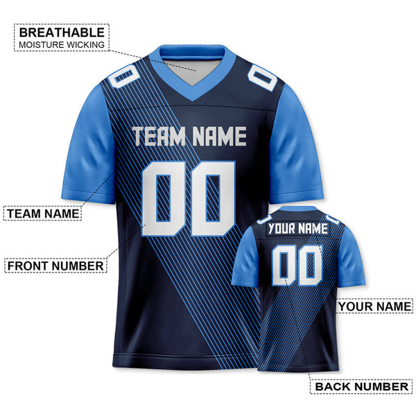 Custom Navy White-Powder Blue Concept Version Authentic Football Jersey