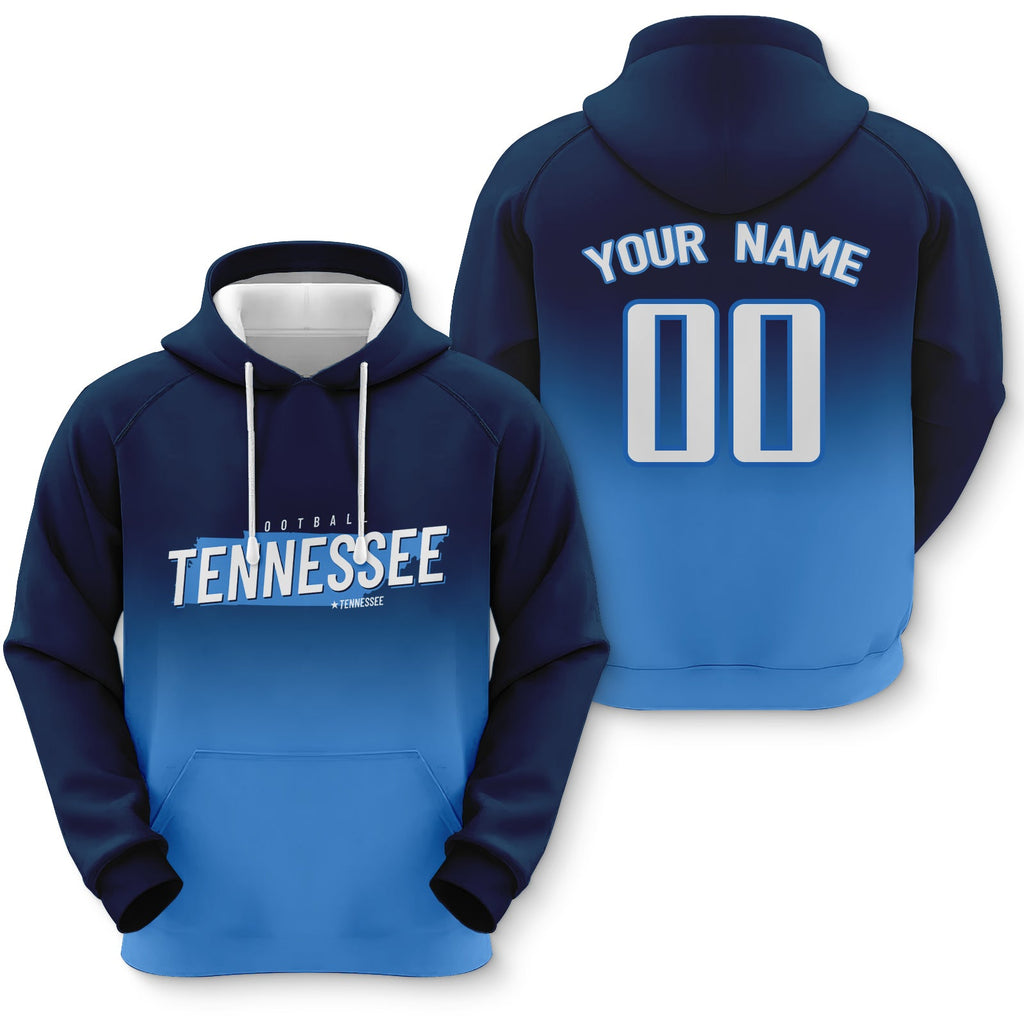 Custom Sports Pullover Sweatshirt City Tennessee Map Split Fashion Football Hoodie