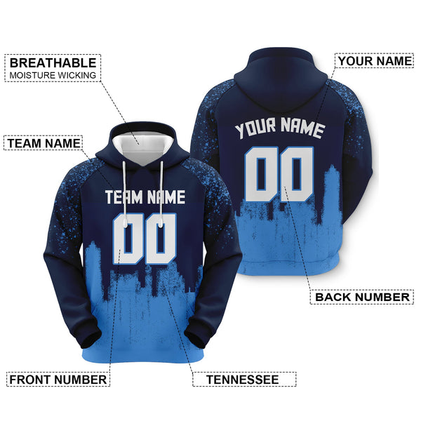 Custom Sports Pullover Sweatshirt Graffiti City Tennessee Fashion Football Hoodie