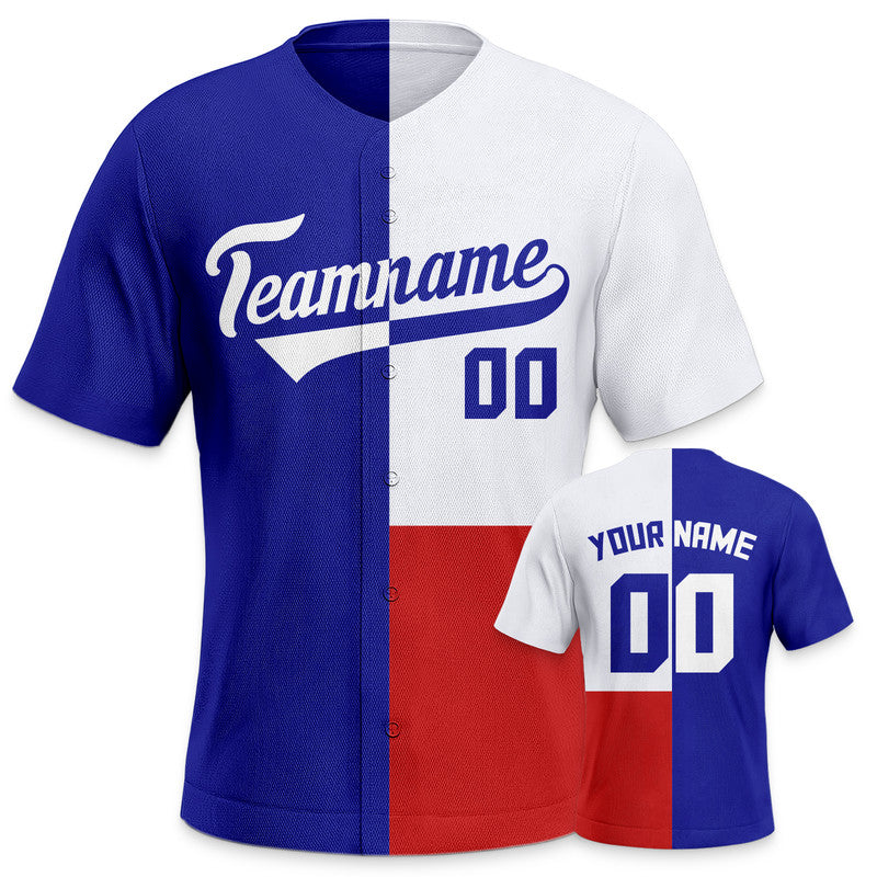 Custom Royal White-Red Creative  Cool Concept Authentic Baseball Jersey