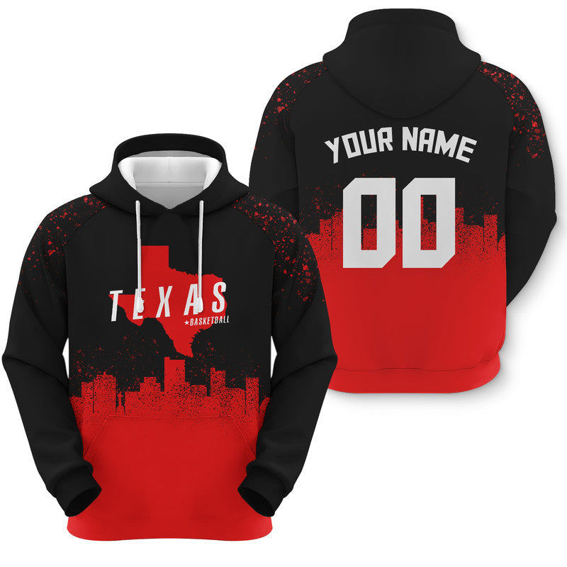 Custom Sports Pullover Sweatshirt Colleage Basketball Graffiti Map Texas Tech Fashion Hoodie