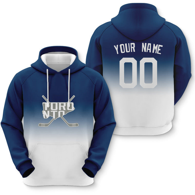 Custom Sports Pullover Sweatshirt Hockey Split Map Toronto  Fashion Hoodie