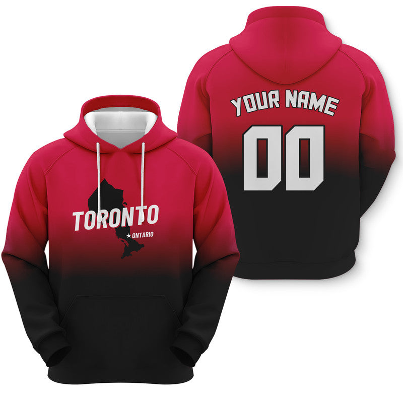 Custom Sports Pullover Sweatshirt Basketball Split State Map Toronto Fashion Hoodie