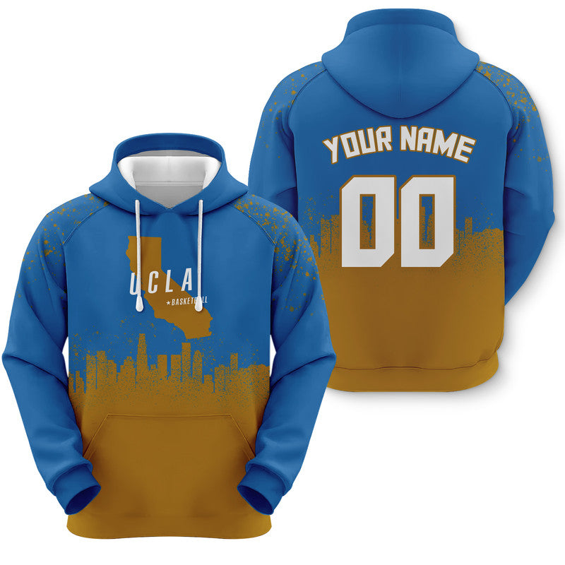 Custom Sports Pullover Sweatshirt Colleage Basketball Graffiti Map Uela UCLA Fashion Hoodie