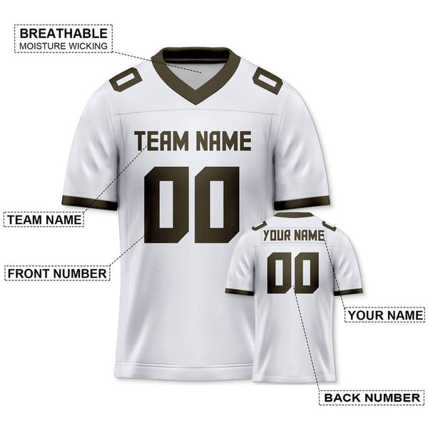 Custom White Black Mesh Authentic Football Jersey