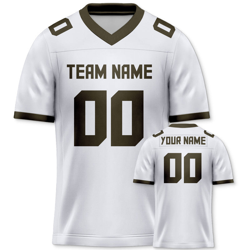 Custom White Black Mesh Authentic Football Jersey