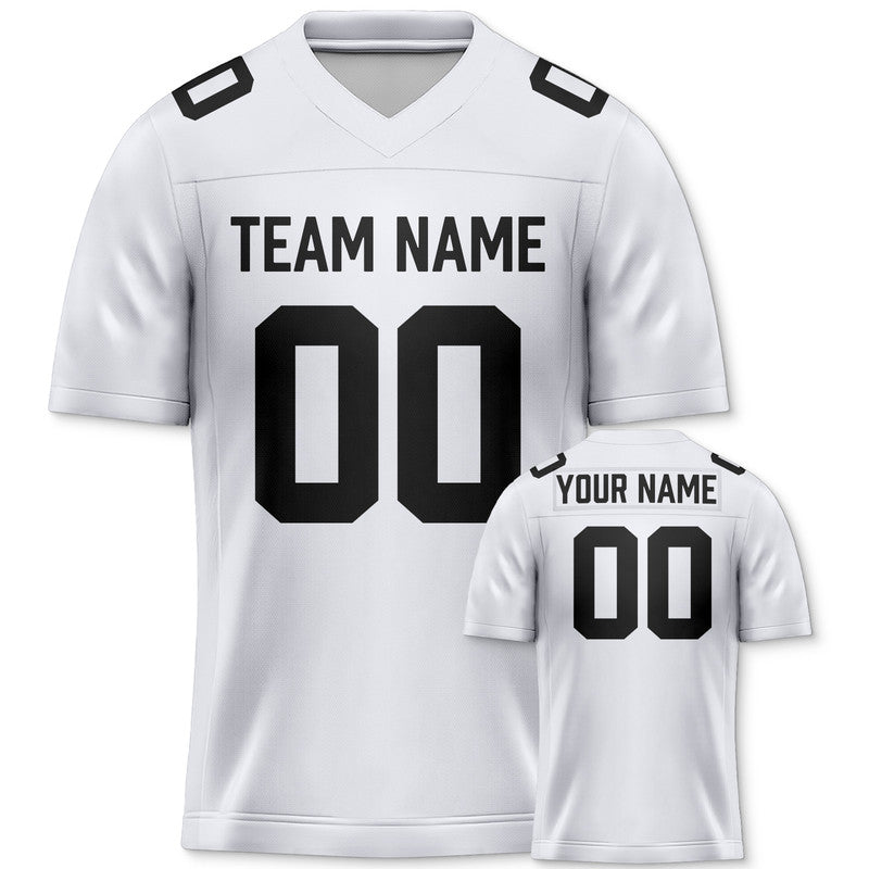 Custom White Black Authentic Football Jersey