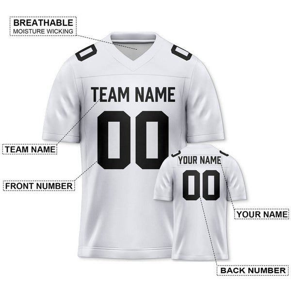 Custom White Black Authentic Football Jersey