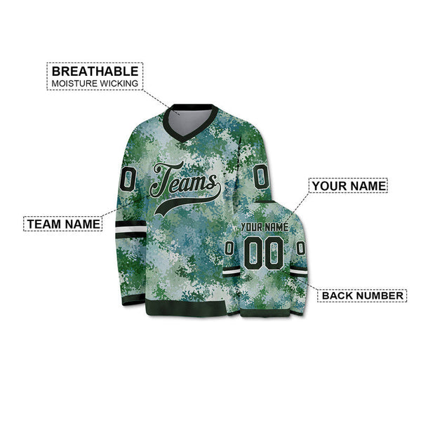 Custom Camo Kelly Green-White Authentic Salute To Service Hockey Jersey