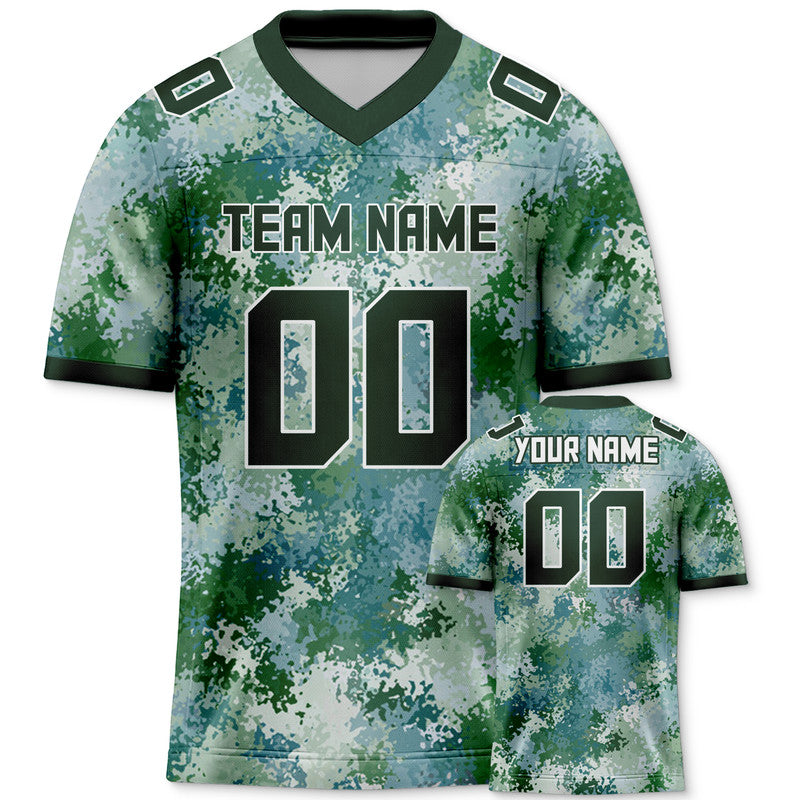 Custom Camo Kelly Green-White Authentic Salute To Service Football Jersey