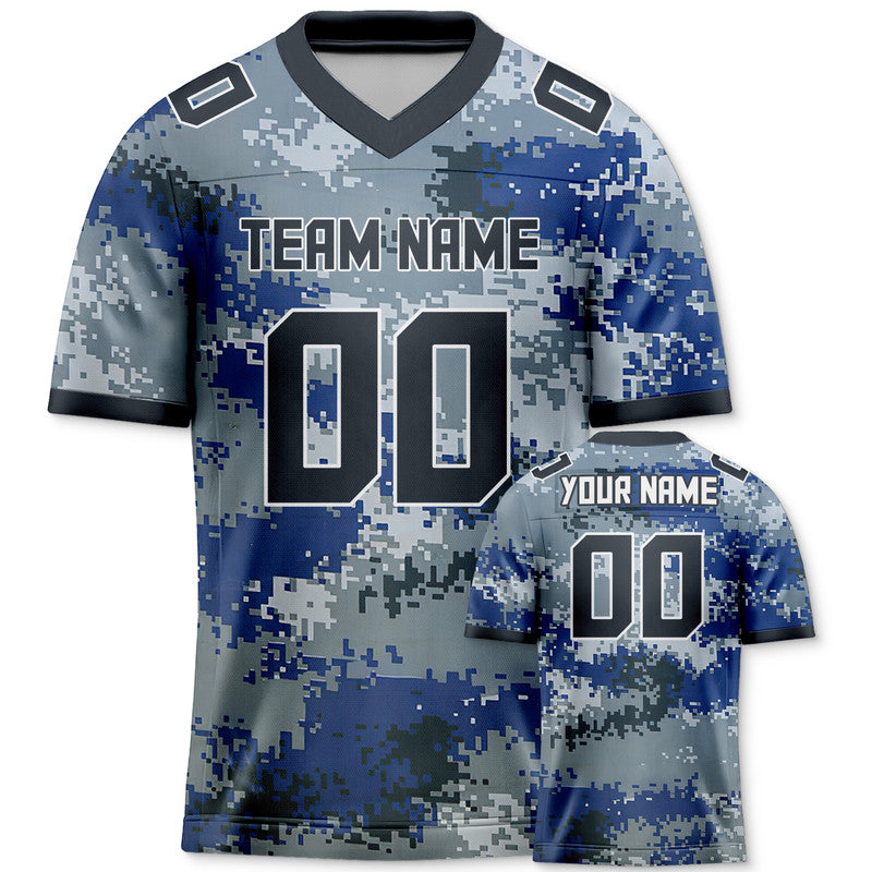 Custom Camo Blue-White Authentic Salute To Service Football Jersey