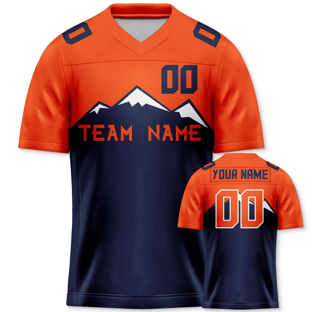 Custom Orange Navy-Black Concept Version Authentic Football Jersey